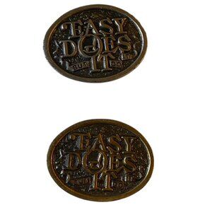 Vintage 1970s Set of 2 Easy Does It‎ But Do It Belt Buckle Alcoholics Anonymous
